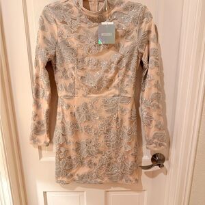 Missguided Cream and Silver Dress